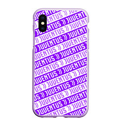 Чехол iPhone XS Max матовый Juventus pattern, цвет: 3D-сиреневый