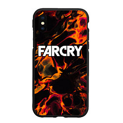 Чехол iPhone XS Max матовый Far Cry red bloody lava, цвет: 3D-черный