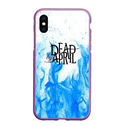 Чехол iPhone XS Max матовый Dead by april fire blue, цвет: 3D-фиолетовый