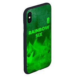 Чехол iPhone XS Max матовый Rainbow Six - green gradient посередине, цвет: 3D-черный — фото 2