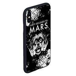 Чехол iPhone XS Max матовый Thirty Seconds to Mars рок пес, цвет: 3D-черный — фото 2