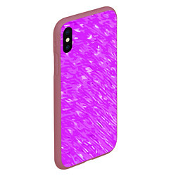 Чехол iPhone XS Max матовый Фиолетово-белые мазки, цвет: 3D-малиновый — фото 2