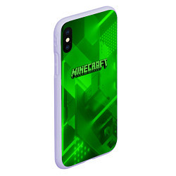 Чехол iPhone XS Max матовый Minecraft кислотная геометрия, цвет: 3D-светло-сиреневый — фото 2