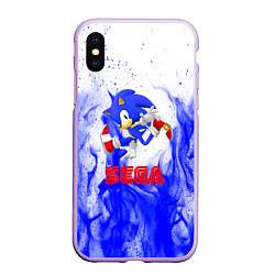 Чехол iPhone XS Max матовый Sonic flame blue, цвет: 3D-сиреневый