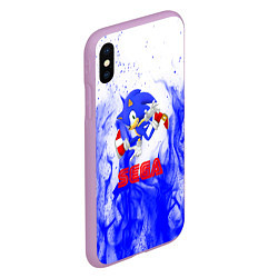 Чехол iPhone XS Max матовый Sonic flame blue, цвет: 3D-сиреневый — фото 2