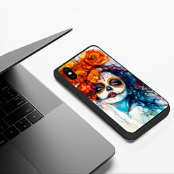 Чехол iPhone XS Max матовый Катрина День мертвых, цвет: 3D-черный — фото 2