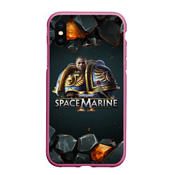 Чехол iPhone XS Max матовый Captain Titus Warhammer 40000 space marine 2, цвет: 3D-малиновый