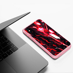 Чехол iPhone XS Max матовый Красно-чёрная киберпанк абстракция, цвет: 3D-баблгам — фото 2