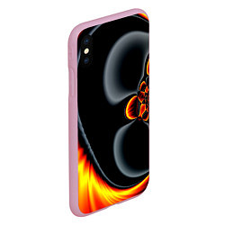 Чехол iPhone XS Max матовый Фрактальный узор абстракция, цвет: 3D-розовый — фото 2