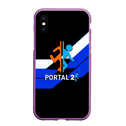 Чехол iPhone XS Max матовый Portal geometry, цвет: 3D-фиолетовый