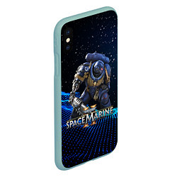 Чехол iPhone XS Max матовый Warhammer 40000 space marine 2 ультрамарин, цвет: 3D-мятный — фото 2