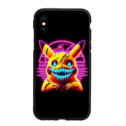 Чехол iPhone XS Max матовый Terrible Pikachu - halloween fantasy, цвет: 3D-черный