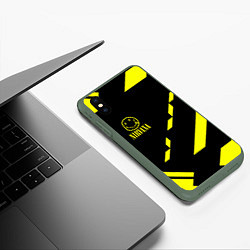 Чехол iPhone XS Max матовый Nirvana geometry yellow, цвет: 3D-темно-зеленый — фото 2