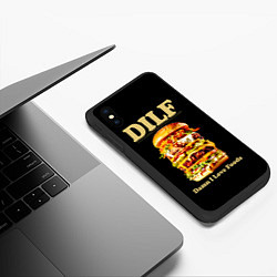 Чехол iPhone XS Max матовый DILF - damn I love foods, цвет: 3D-черный — фото 2