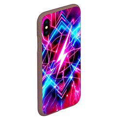 Чехол iPhone XS Max матовый Lightning - neon fantasy, цвет: 3D-коричневый — фото 2