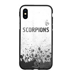 Чехол iPhone XS Max матовый Scorpions - white gradient посередине, цвет: 3D-черный