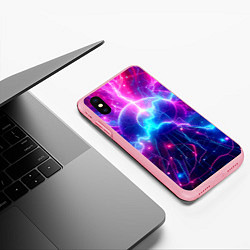 Чехол iPhone XS Max матовый Космическая неоновая абстракция - нейроарт, цвет: 3D-баблгам — фото 2