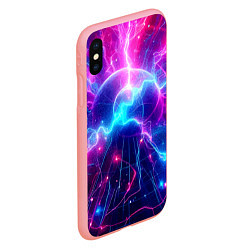 Чехол iPhone XS Max матовый Космическая неоновая абстракция - нейроарт, цвет: 3D-баблгам — фото 2