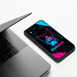 Чехол iPhone XS Max матовый Kuromi - neon gradient, цвет: 3D-черный — фото 2