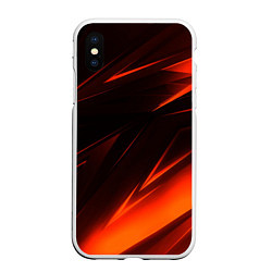 Чехол iPhone XS Max матовый Geometry orange stripes, цвет: 3D-белый