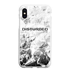 Чехол iPhone XS Max матовый Disturbed white graphite, цвет: 3D-белый