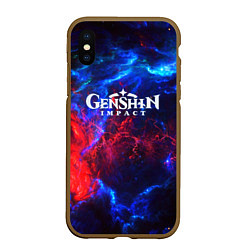 Чехол iPhone XS Max матовый Genshin Impact space, цвет: 3D-коричневый