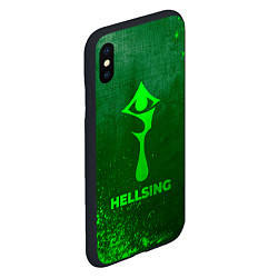 Чехол iPhone XS Max матовый Hellsing - green gradient, цвет: 3D-черный — фото 2