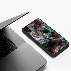 Чехол iPhone XS Max матовый Дым из вейпа глитч, цвет: 3D-черный — фото 2