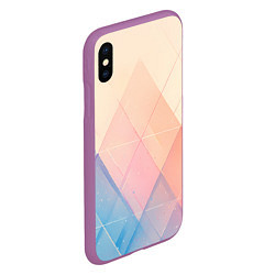 Чехол iPhone XS Max матовый Abstract art - triangle, цвет: 3D-фиолетовый — фото 2