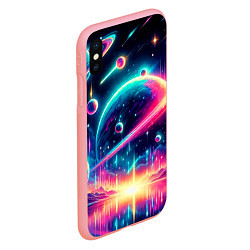 Чехол iPhone XS Max матовый Неоновый космос - нейроарт, цвет: 3D-баблгам — фото 2