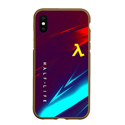 Чехол iPhone XS Max матовый Half life stripes neon, цвет: 3D-коричневый