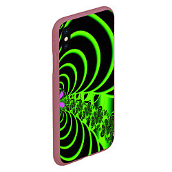 Чехол iPhone XS Max матовый Оптические иллюзии абстракция, цвет: 3D-малиновый — фото 2