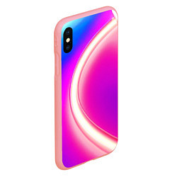 Чехол iPhone XS Max матовый Неоновый свет текстура, цвет: 3D-баблгам — фото 2