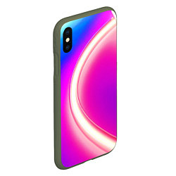 Чехол iPhone XS Max матовый Неоновый свет текстура, цвет: 3D-темно-зеленый — фото 2