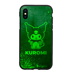 Чехол iPhone XS Max матовый Kuromi - green gradient, цвет: 3D-черный