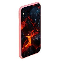 Чехол iPhone XS Max матовый Черные камни в огне текстура, цвет: 3D-баблгам — фото 2