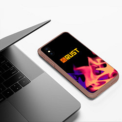 Чехол iPhone XS Max матовый RUST neon fire, цвет: 3D-коричневый — фото 2