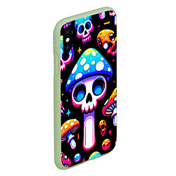 Чехол iPhone XS Max матовый Ice cream skull and fly agaric - ai art fantasy, цвет: 3D-салатовый — фото 2