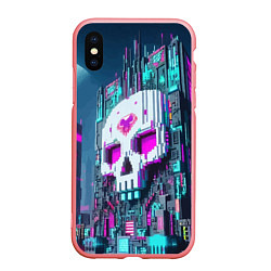 Чехол iPhone XS Max матовый Skull Minecraft - ai art fantasy, цвет: 3D-баблгам