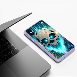 Чехол iPhone XS Max матовый Minecraft skull - ai art fantasy, цвет: 3D-светло-сиреневый — фото 2