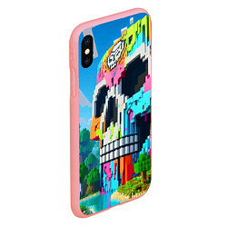 Чехол iPhone XS Max матовый Minecraft skull - ai art fantasy, цвет: 3D-баблгам — фото 2