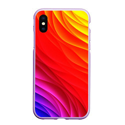 Чехол iPhone XS Max матовый Абстрактные волны текстура, цвет: 3D-сиреневый