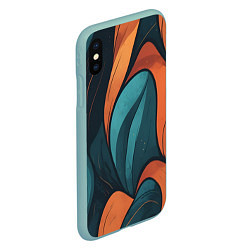 Чехол iPhone XS Max матовый Темные и теплые контрасты, цвет: 3D-мятный — фото 2