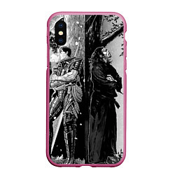 Чехол iPhone XS Max матовый Berserk and Miyamoto Musashi, цвет: 3D-малиновый