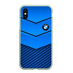 Чехол iPhone XS Max матовый BMW geometry blue, цвет: 3D-салатовый