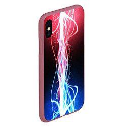 Чехол iPhone XS Max матовый Молнии текстура, цвет: 3D-малиновый — фото 2