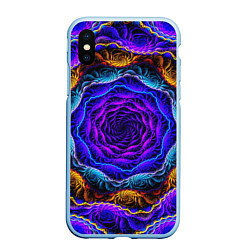 Чехол iPhone XS Max матовый Неоновая психоделика, цвет: 3D-голубой