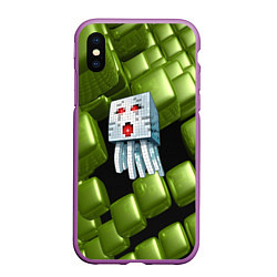 Чехол iPhone XS Max матовый Minecraft ghost, цвет: 3D-фиолетовый