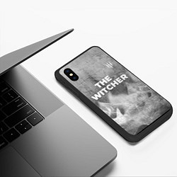 Чехол iPhone XS Max матовый The Witcher - grey gradient посередине, цвет: 3D-черный — фото 2