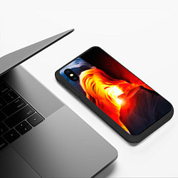 Чехол iPhone XS Max матовый Абстракция разлом, цвет: 3D-черный — фото 2